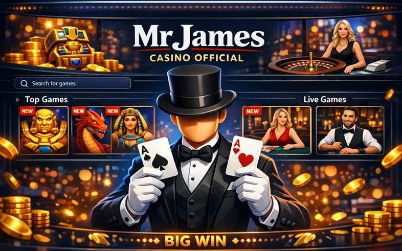 Mr James Casino mobile app download banner