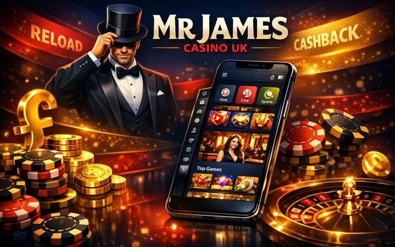 Mr James Casino mobile app hero banner