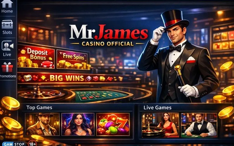 Mr James Casino bonus offers and promotions banner