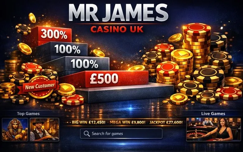 Mr James Casino bonus banner