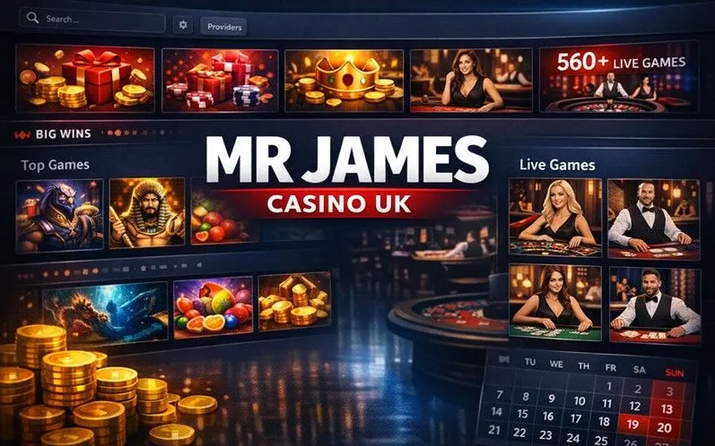 Mr James Casino games lobby banner