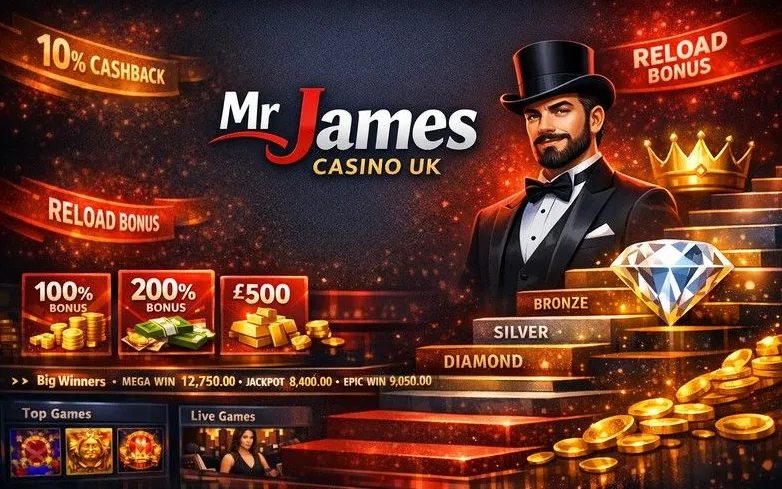 Mr James Casino homepage hero banner